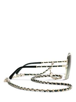 CHANEL Irregular Sunglasses CH4274Q Pale Gold/Green Gradient, Pale Gold/Green Gradient