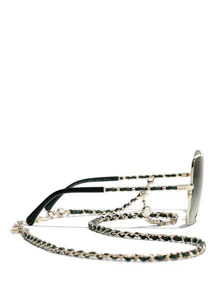 CHANEL Irregular Sunglasses CH4274Q Pale Gold/Green Gradient, Pale Gold/Green Gradient