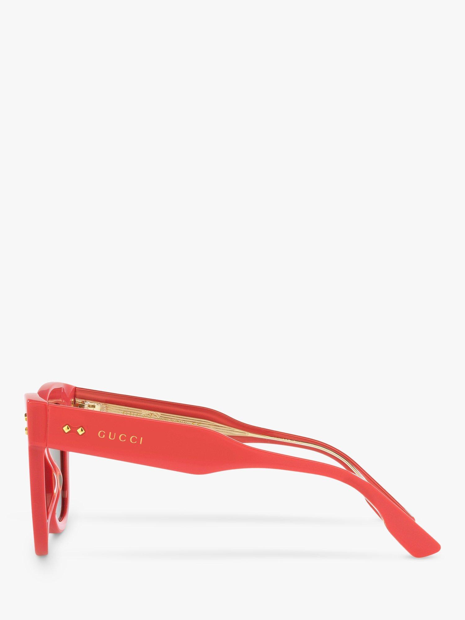 Product image 4 of 11, which shows Gucci GG1082S Women's Cat's Eye Sunglasses, Coral/Green