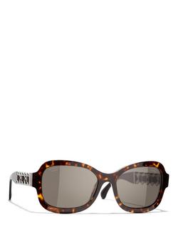CHANEL Irregular Sunglasses CH5465Q Dark Havana/Brown, Dark Havana/Brown