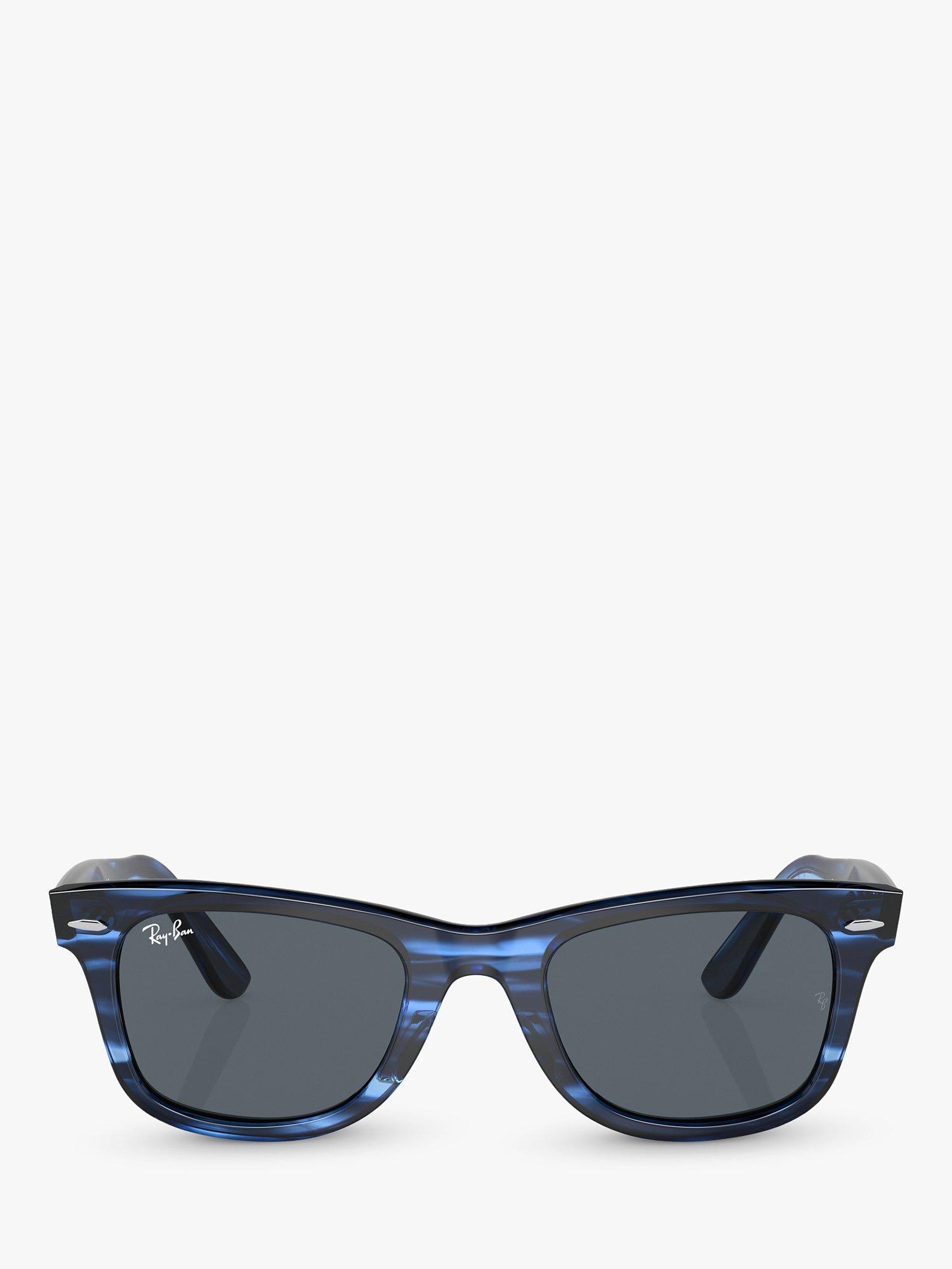 Product image 2 of 6, which shows Ray-Ban RB2140 Unisex Wayfarer Sunglasses, Striped Blue/Black
