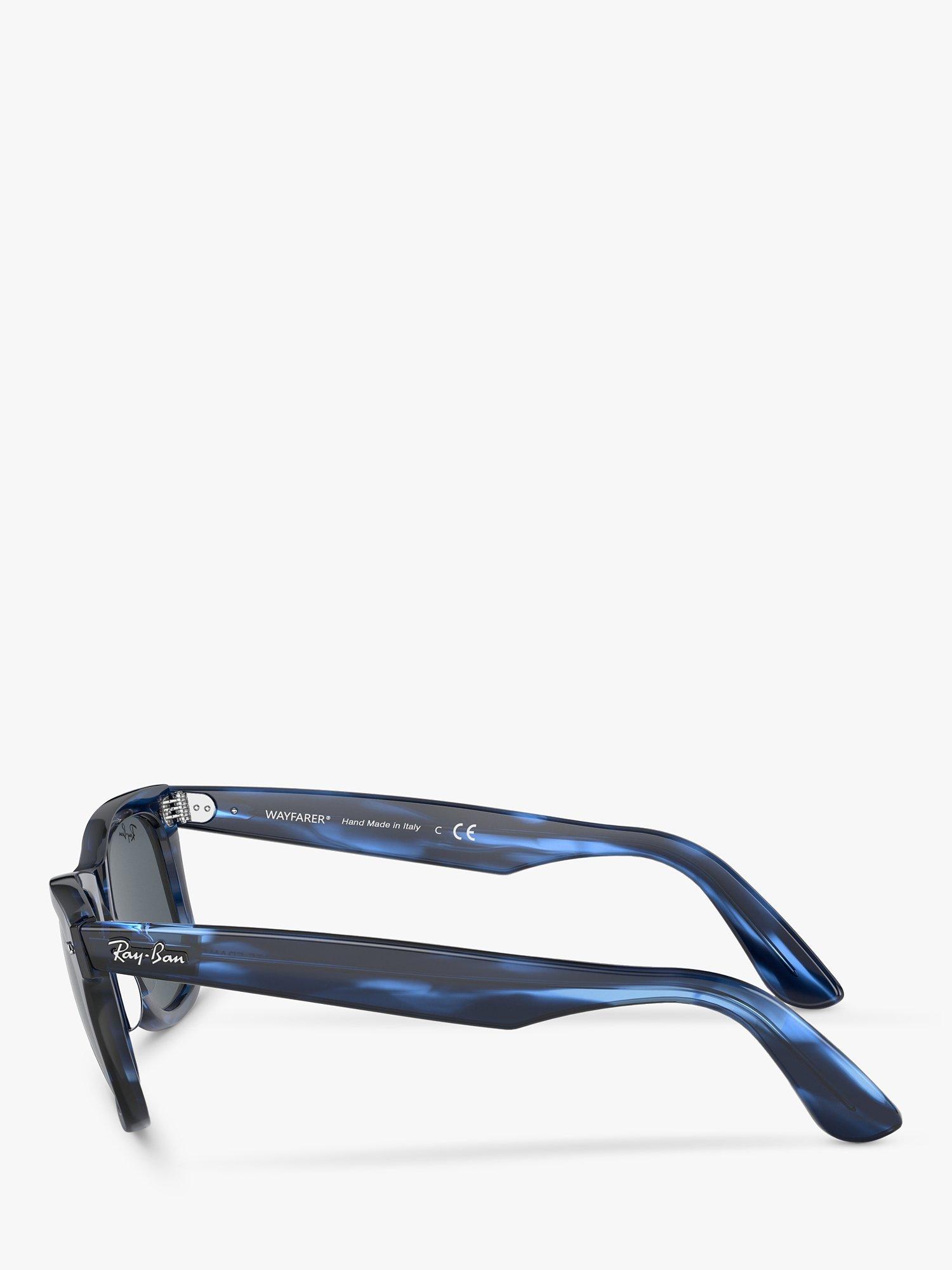 Product image 3 of 6, which shows Ray-Ban RB2140 Unisex Wayfarer Sunglasses, Striped Blue/Black