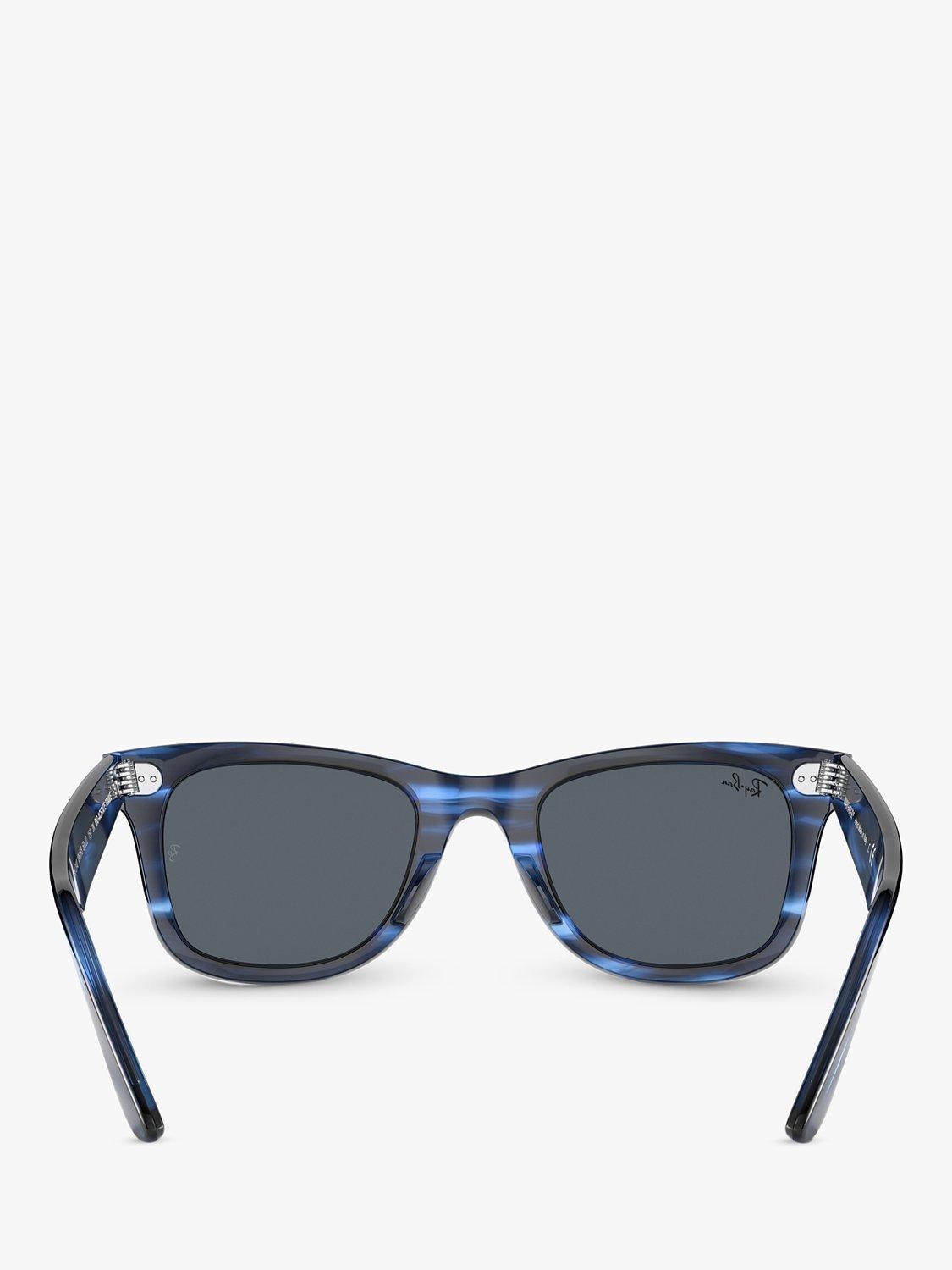 Product image 4 of 6, which shows Ray-Ban RB2140 Unisex Wayfarer Sunglasses, Striped Blue/Black
