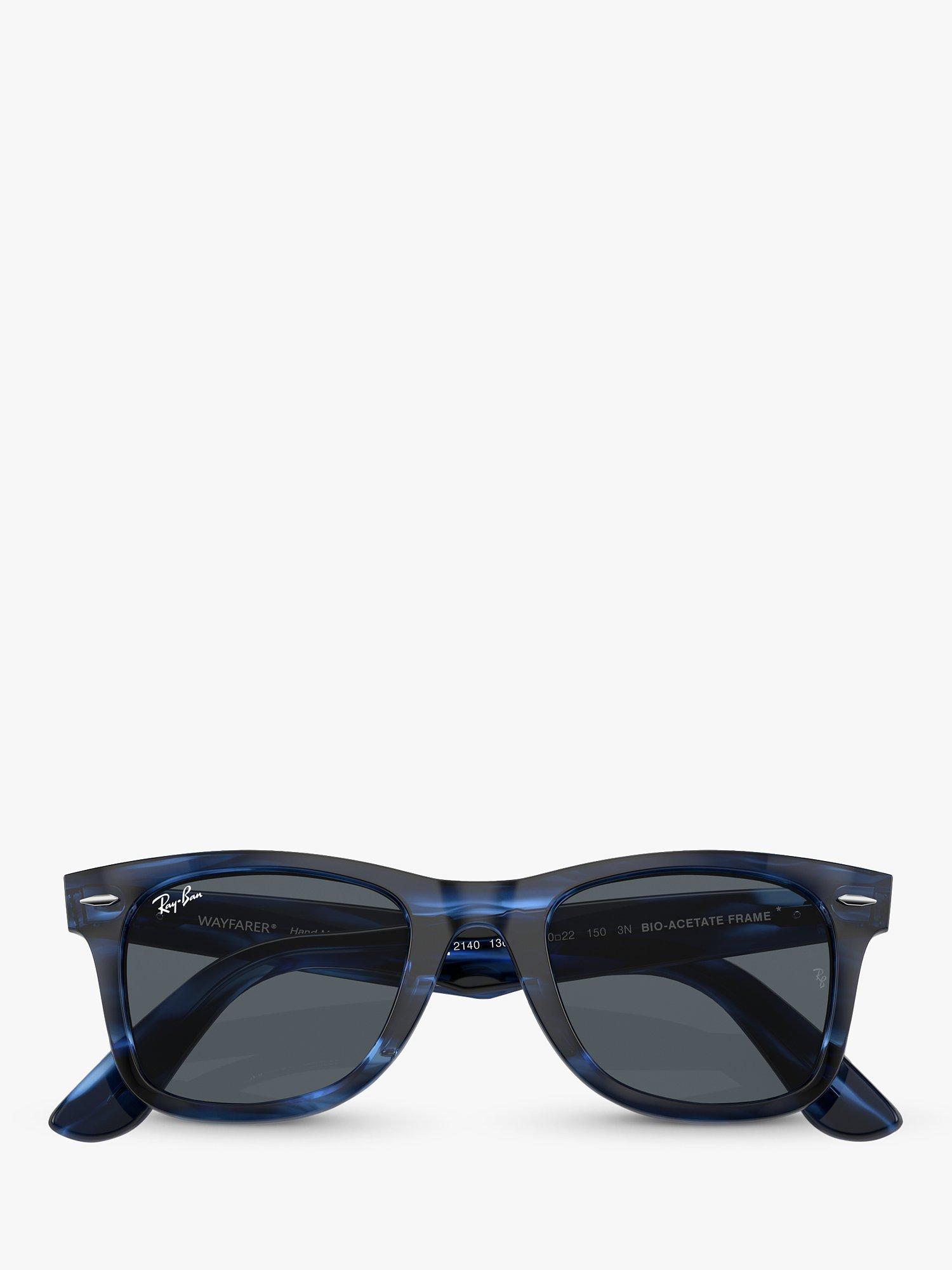 Product image 5 of 6, which shows Ray-Ban RB2140 Unisex Wayfarer Sunglasses, Striped Blue/Black