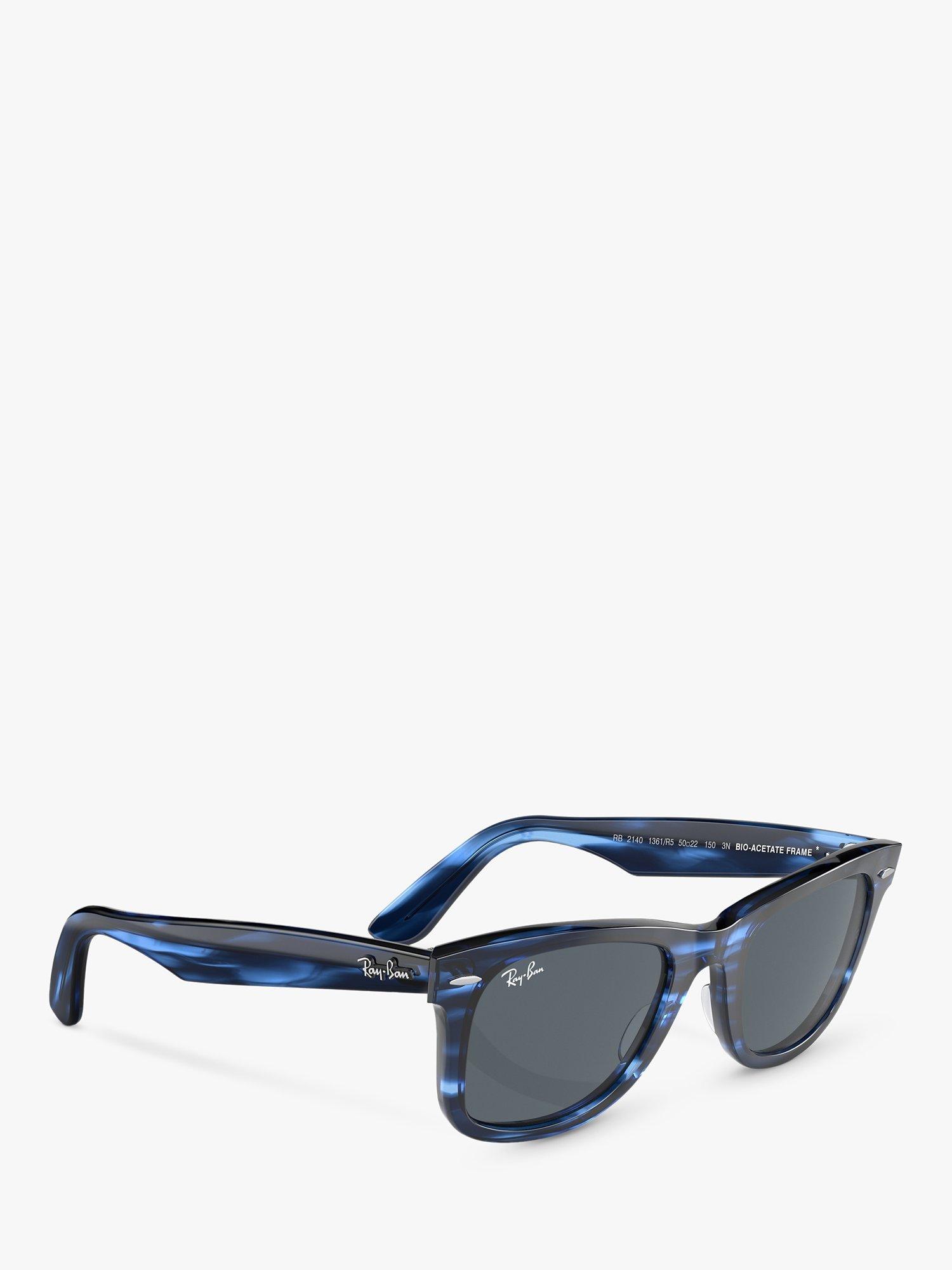 Product image 6 of 6, which shows Ray-Ban RB2140 Unisex Wayfarer Sunglasses, Striped Blue/Black
