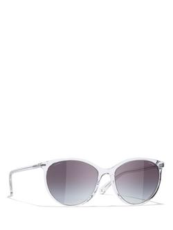 CHANEL Oval Sunglasses CH5448 Clear/Blue Gradient, Clear/Blue Gradient