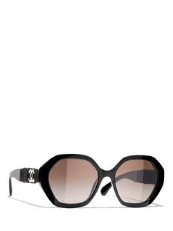 CHANEL Irregular Sunglasses CH5475Q Shiny Black/Brown Gradient, Shiny Black/Brown Gradient