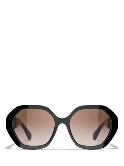 CHANEL Irregular Sunglasses CH5475Q Shiny Black/Brown Gradient - view 2, Shiny Black/Brown Gradient