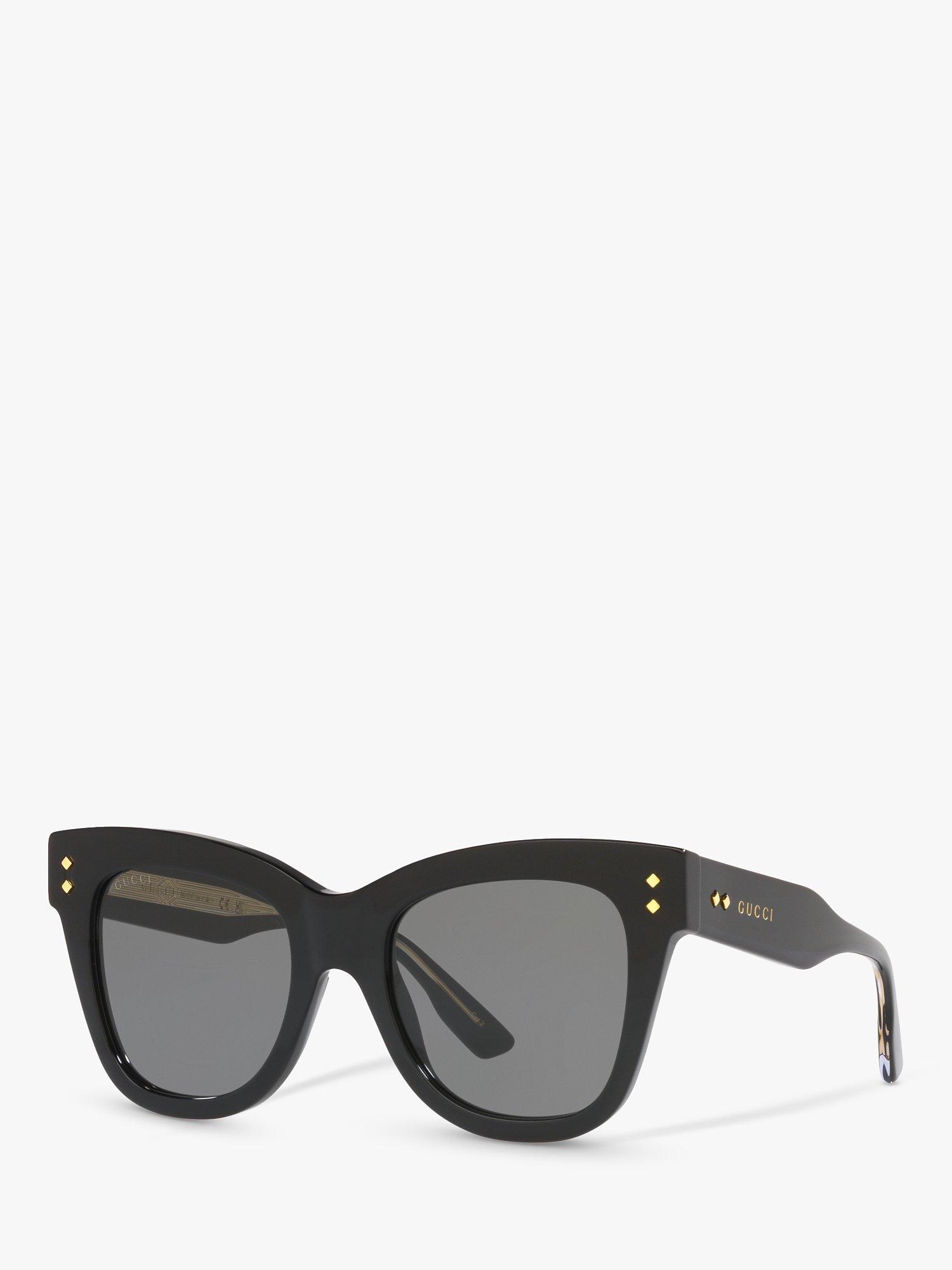 Product image 1 of 11, which shows Gucci GG1082S Women's Cat's Eye Sunglasses, Black/Grey