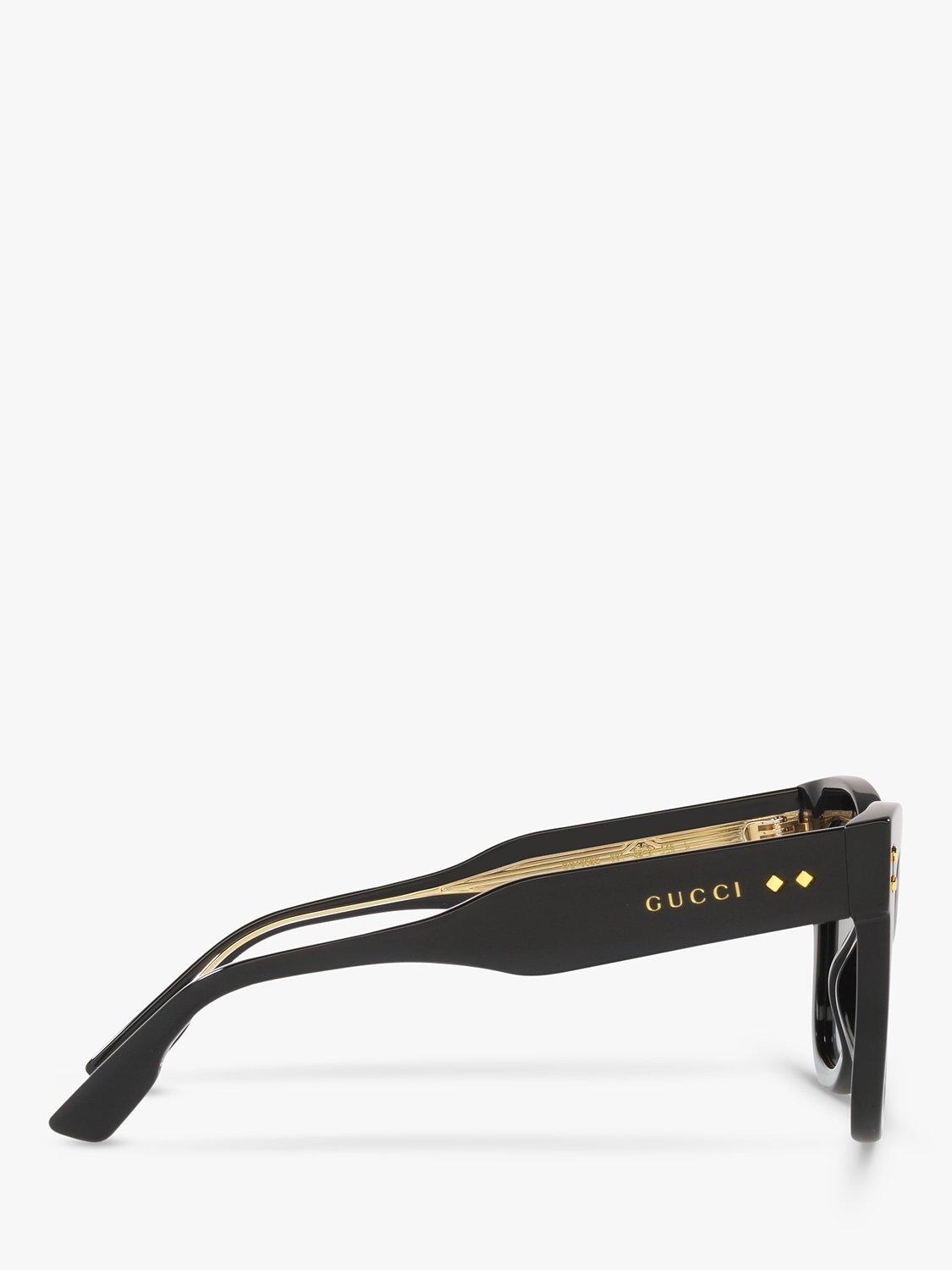 Product image 10 of 11, which shows Gucci GG1082S Women's Cat's Eye Sunglasses, Black/Grey