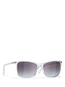 CHANEL Rectangular Sunglasses CH5447 Clear/Blue Gradient, Clear/Blue Gradient