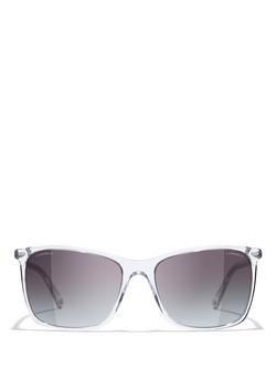 CHANEL Rectangular Sunglasses CH5447 Clear/Blue Gradient - view 2, Clear/Blue Gradient
