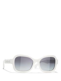 CHANEL Irregular Sunglasses CH5465Q White/Blue Gradient, White/Blue Gradient