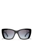 CHANEL Irregular Sunglasses CH5476Q Shiny Black/Blue Gradient