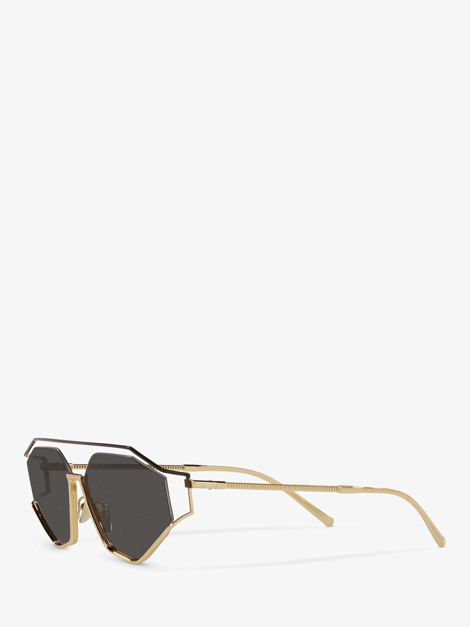 Product image 2 of 11, which shows Dolce & Gabbana DG2265 Men's Irregular Sunglasses, Gold/Black