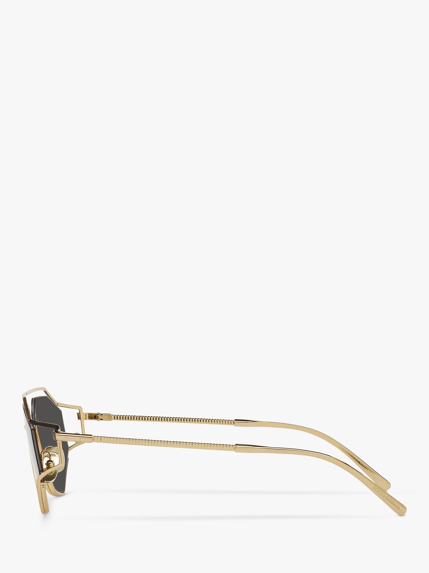 Product image 4 of 11, which shows Dolce & Gabbana DG2265 Men's Irregular Sunglasses, Gold/Black