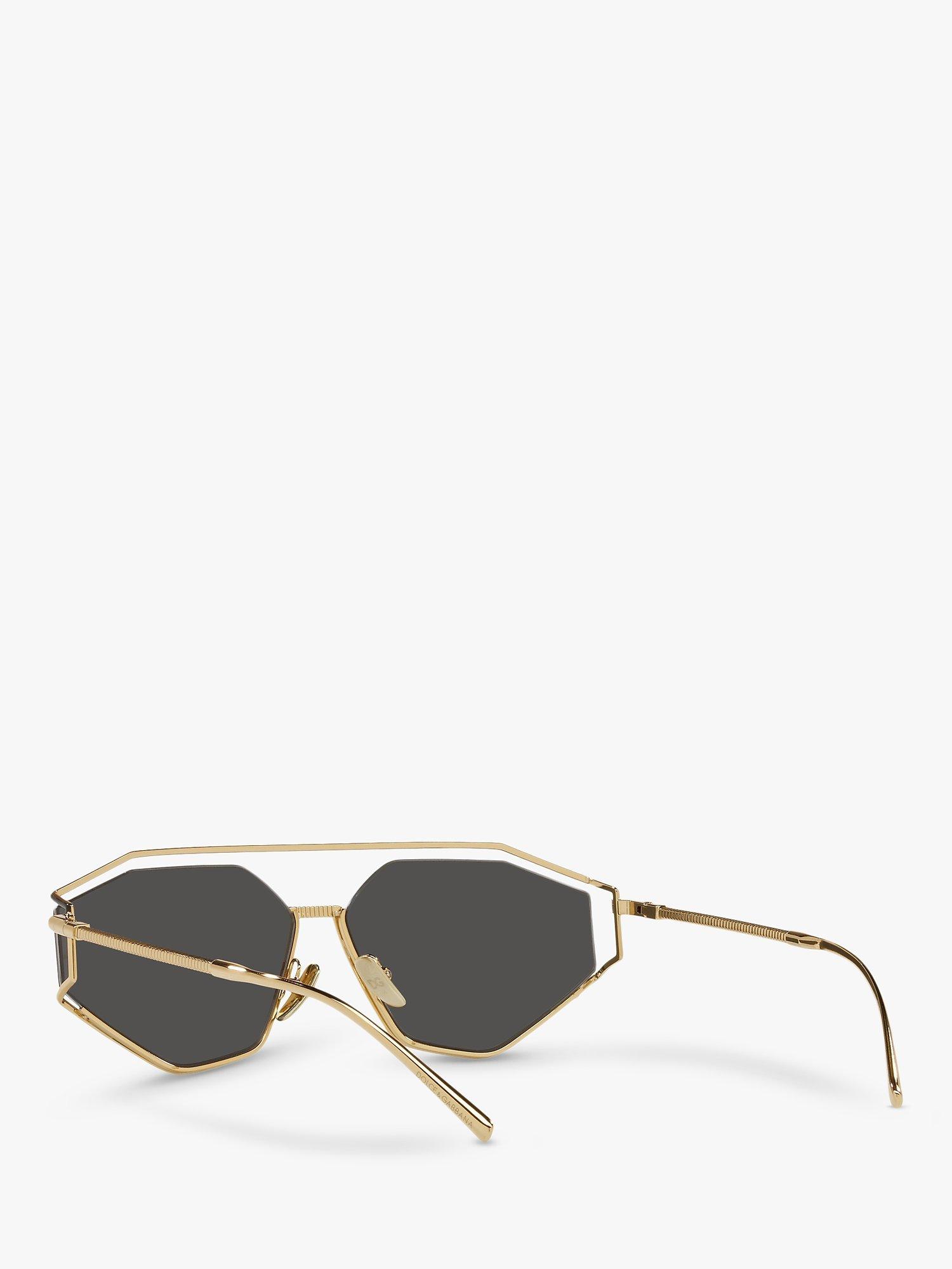 Product image 6 of 11, which shows Dolce & Gabbana DG2265 Men's Irregular Sunglasses, Gold/Black