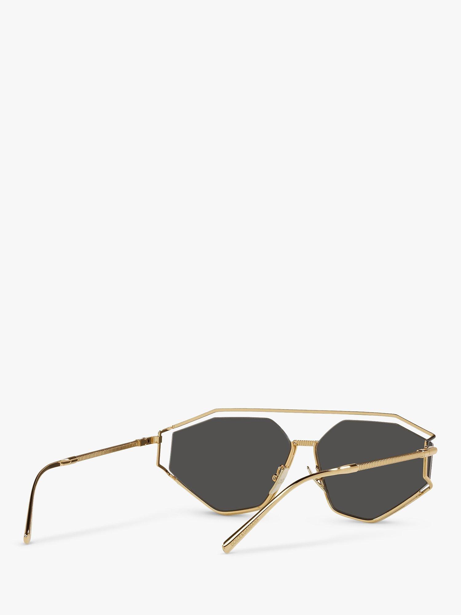 Product image 8 of 11, which shows Dolce & Gabbana DG2265 Men's Irregular Sunglasses, Gold/Black