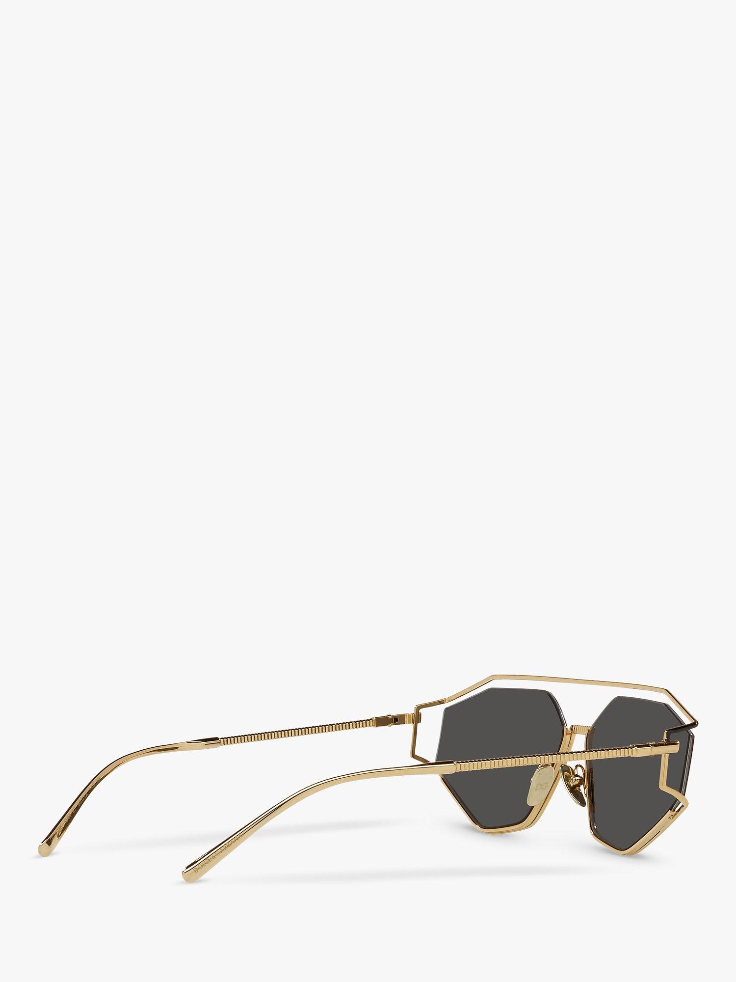 Product image 9 of 11, which shows Dolce & Gabbana DG2265 Men's Irregular Sunglasses, Gold/Black