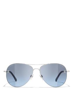 CHANEL Pilot Sunglasses CH4189TQ Silver/Blue Gradient - view 2, Silver/Blue Gradient