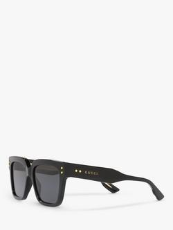 Gucci GG1084S Unisex Rectangular Sunglasses - view 2, Black/Grey