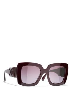 CHANEL Rectangular Sunglasses CH5474Q Bordeaux/Violet Gradient, Bordeaux/Violet Gradient
