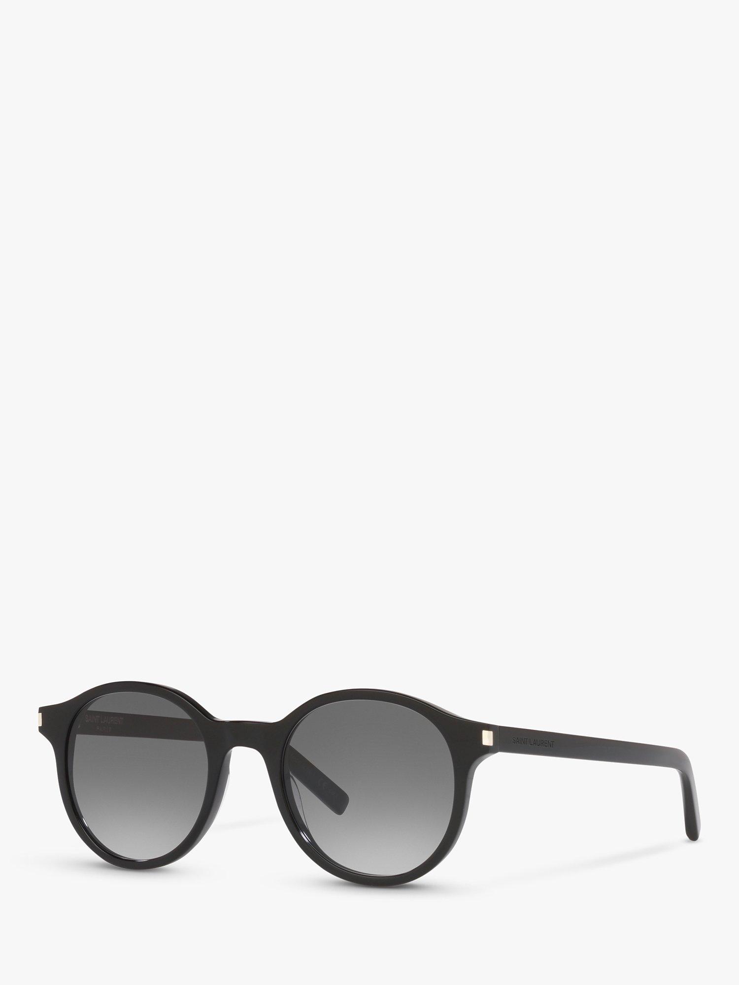 Yves Saint Laurent SL 521 Unisex Round Sunglasses, Black/Grey Gradient