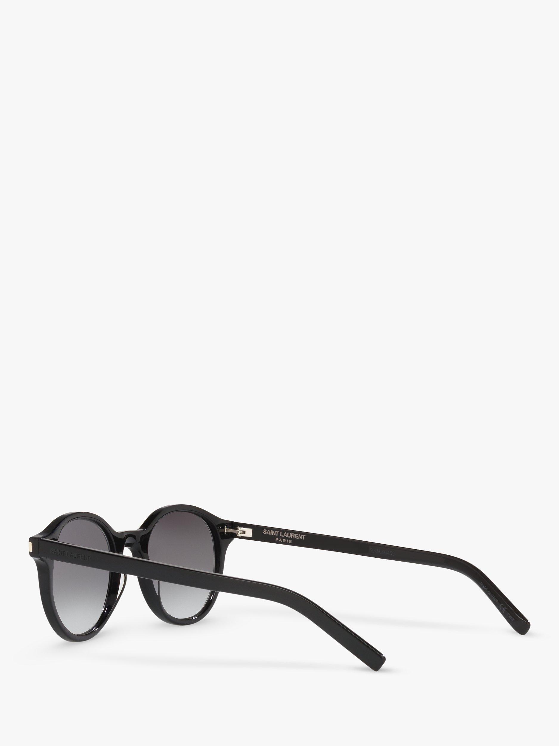 Yves Saint Laurent SL 521 Unisex Round Sunglasses, Black/Grey Gradient