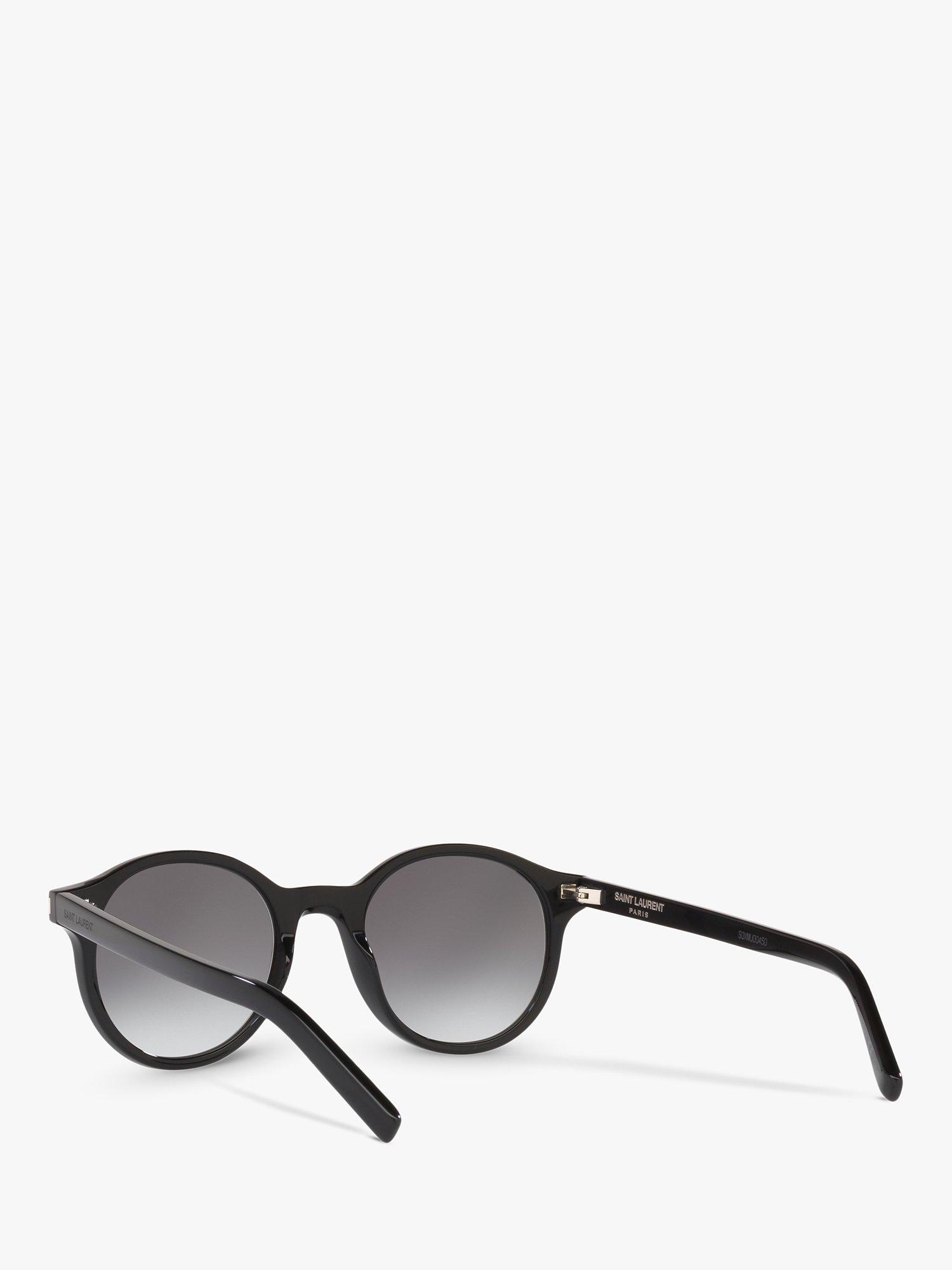 Yves Saint Laurent SL 521 Unisex Round Sunglasses, Black/Grey Gradient