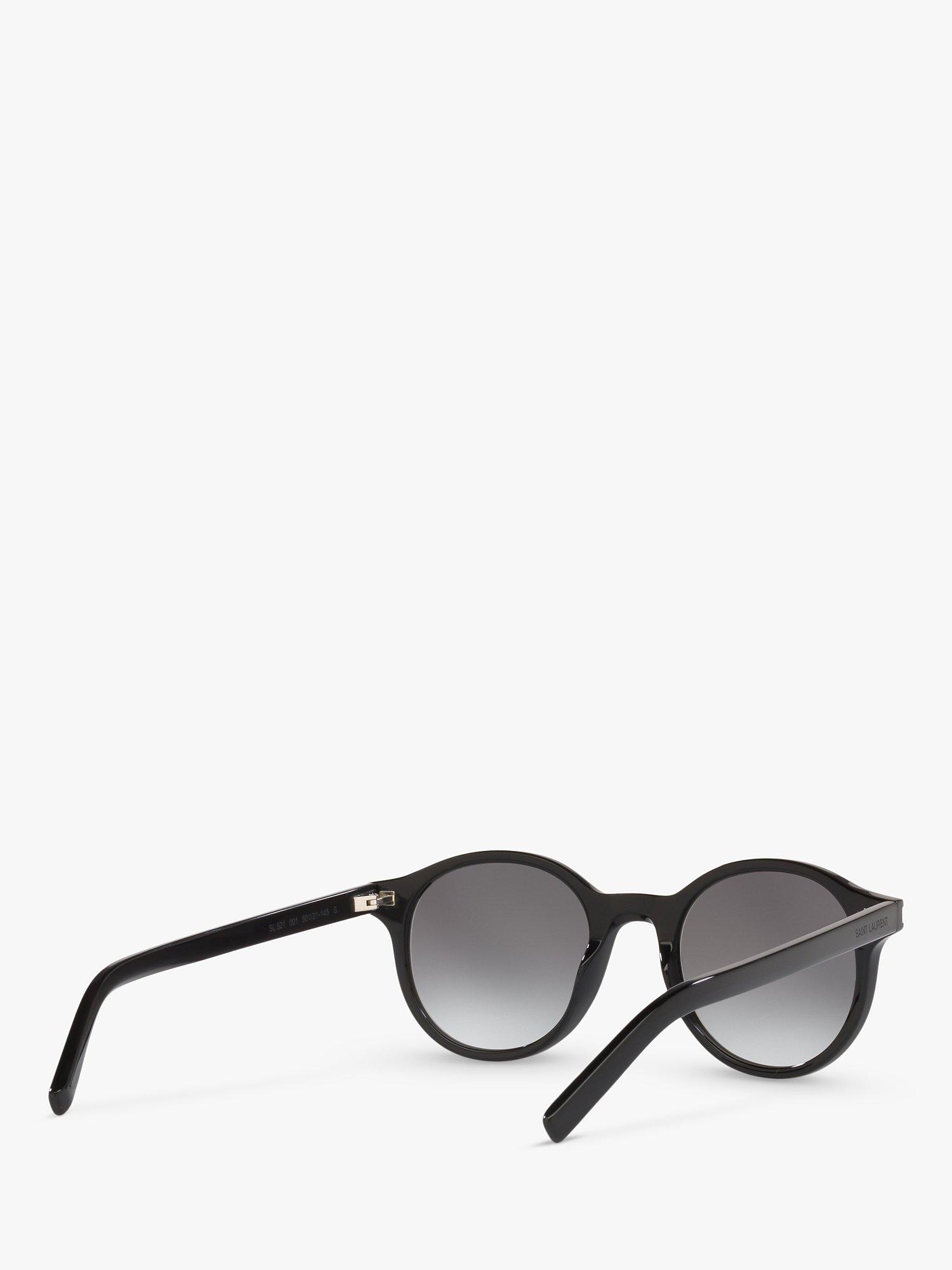 Yves Saint Laurent SL 521 Unisex Round Sunglasses, Black/Grey Gradient