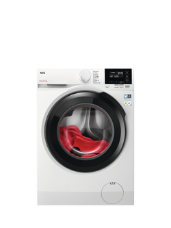 AEG ProSense LFR61844B Freestanding Washing Machine, 8kg Load, 1400rpm spin, White, White