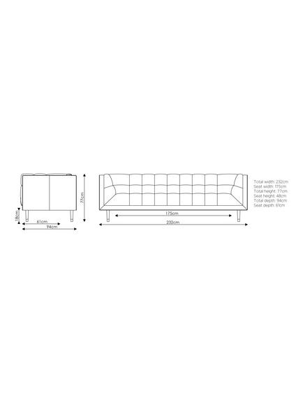 At the Helm Grace Grand 4 Seater Leather Sofa - view 2, Limestone Leather