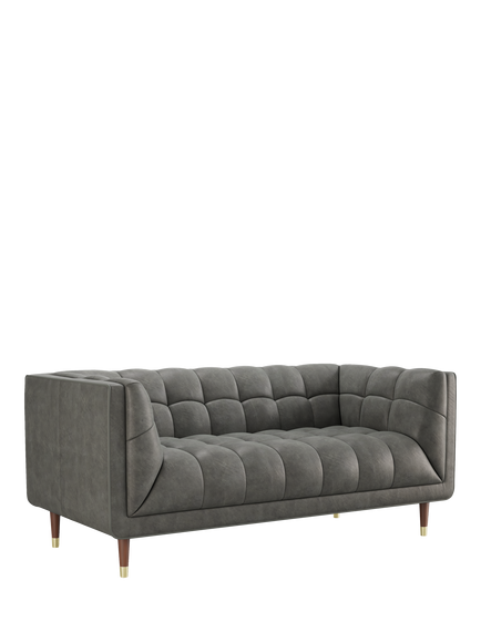 At The Helm Grace Large 3 Seater Leather Sofa, Limestone Leather