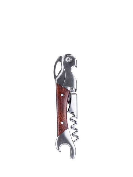 Ubertsar Double Opener Rosewood Inlay Waiter's Friend Corkscrew, Rosewood