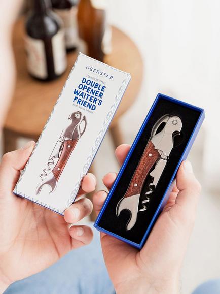 Ubertsar Double Opener Rosewood Inlay Waiter's Friend Corkscrew - view 2, Rosewood