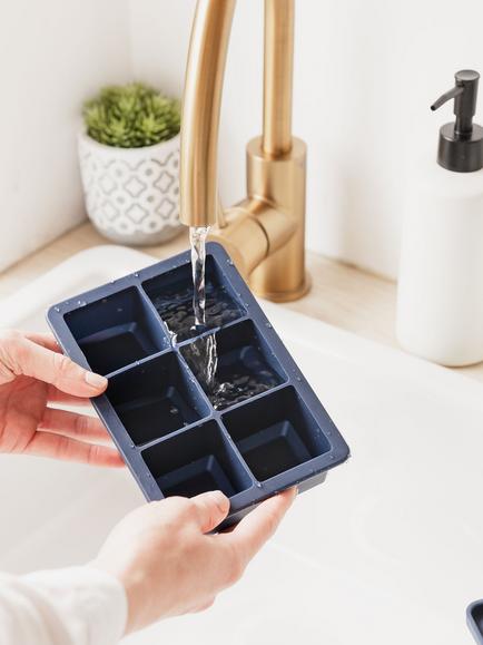 Uberstar Giant Silicone Ice Cube Tray, 6 Cube - view 2, Blue