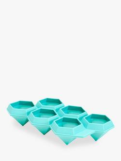 Uberstar Silicone Diamond Ice Tray, 6 Cube - view 2, Blue