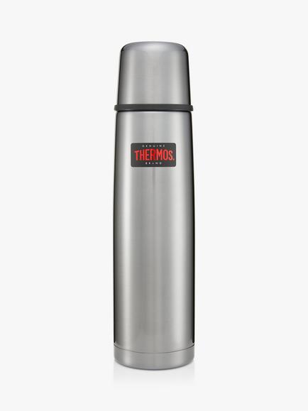 Thermos Light and Compact Stainless Steel Flask, 1L, Gunmetal, Gunmetal