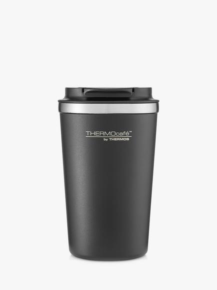 Thermos Thermocafe Earth Collection Double Wall Insulated Stainless Steel Travel Mug, 340ml, Black Slate