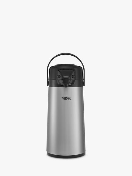 Thermos Stainless Steel Push Button Pump Pot, 1.9L, Silver, Silver