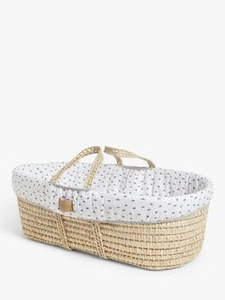 John Lewis Little Dash Moses Basket, Brown/White, Brown/White