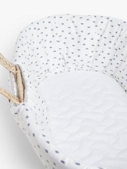 John Lewis Little Dash Moses Basket, Brown/White - view 2, Brown/White