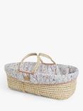 John Lewis Prairie Floral Print Moses Basket, Brown/Multi