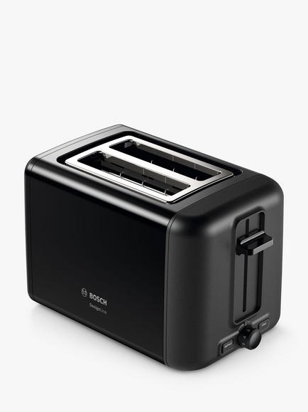 Bosch Design Line TAT3P423GB Variable Controls 2 Slot Stainless Steel Toaster, Black, Black