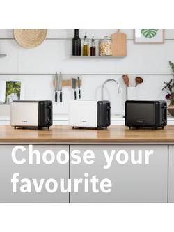 Bosch Design Line TAT3P423GB Variable Controls 2 Slot Stainless Steel Toaster, Black - view 2, Black