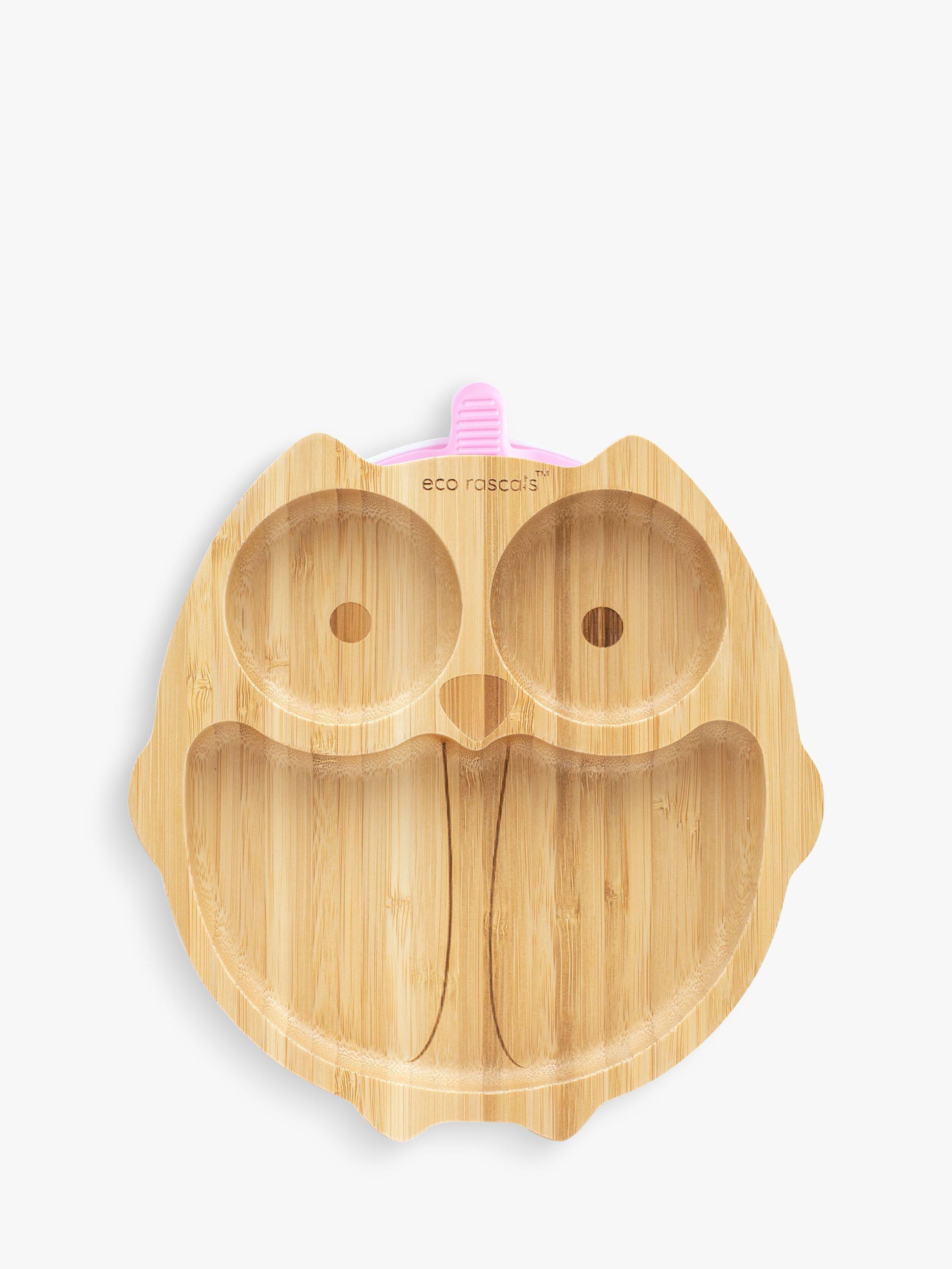 eco rascals Baby Owl Suction Plate, Pink