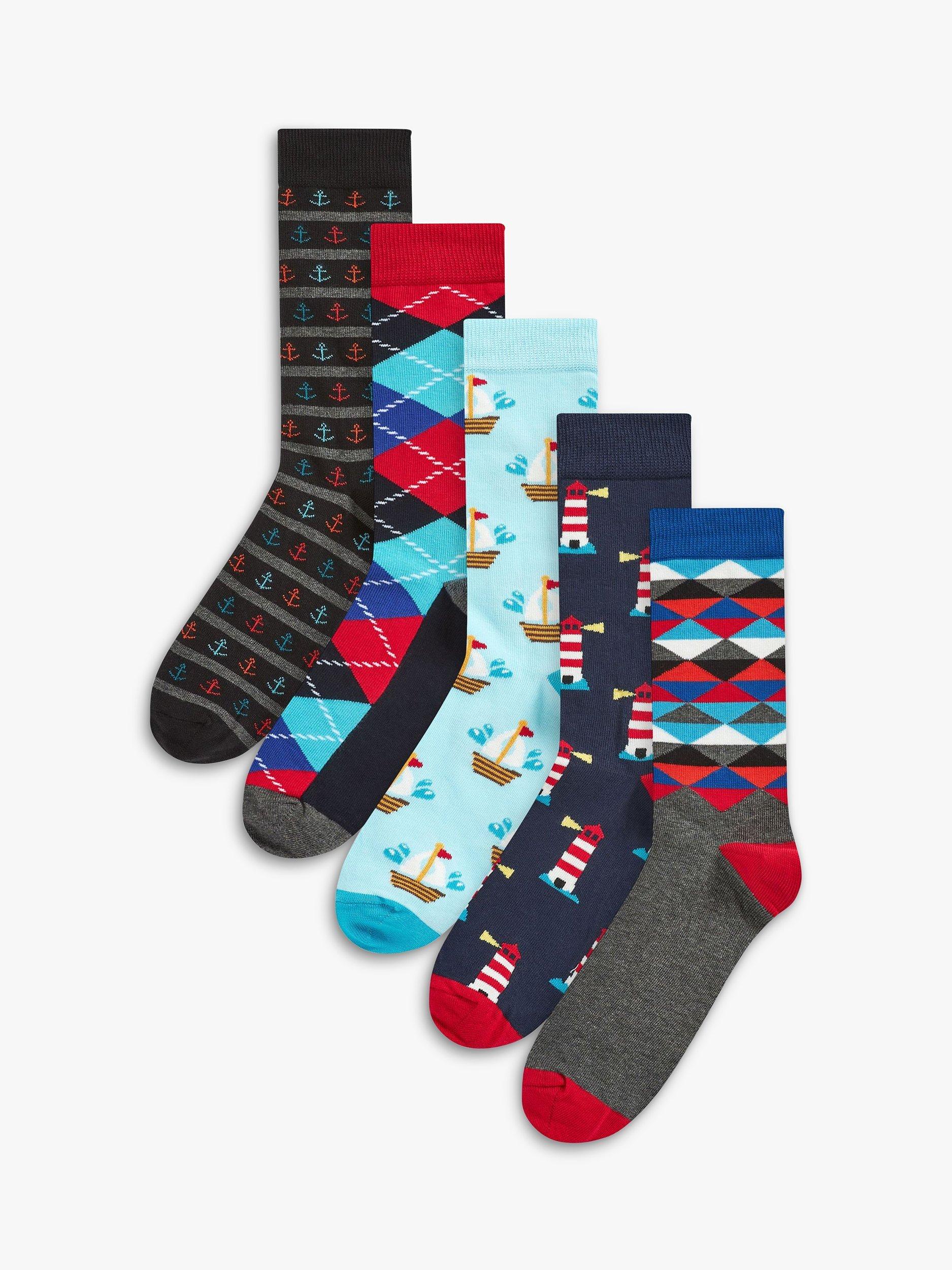 HS by Happy Socks Nautical Print Socks Pack of 5 Multi