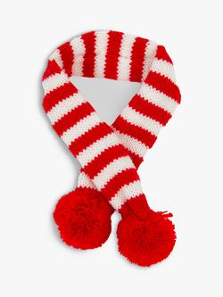 Talking Tables Stripe Christmas Cat Scarf, Red - view 2, Red