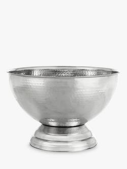 John Lewis Large Hammered Stainless Steel Wine/Champagne Bucket, Silver, Stainless Steel