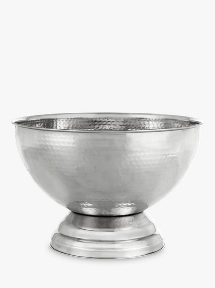 John Lewis Large Hammered Stainless Steel Wine/Champagne Bucket, Silver, Silver